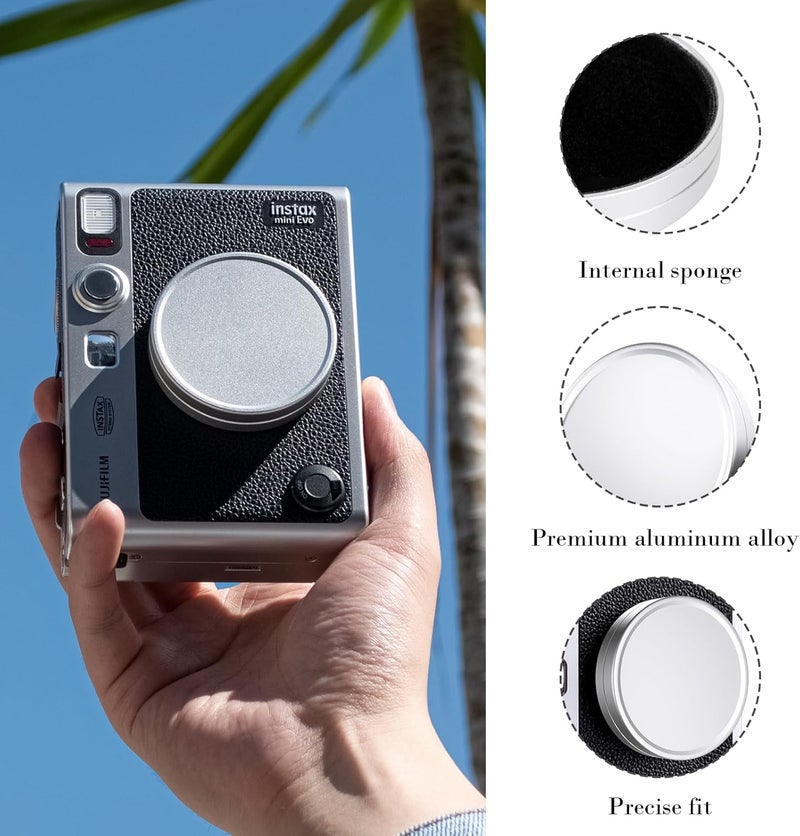 Rieibi Accessories for Fujifilm Instax Mini Evo Instant Camera Bundle Includes Clear Case, Lens Cap with Anti-Loss String & Screen Protector - Image 4